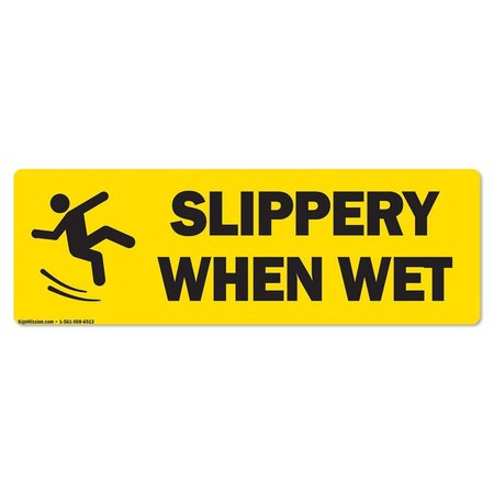 SIGNMISSION Slippery When Wet 18in Non-Slip Floor Marker, 16" x 16", FD-2-R-16-99825 FD-2-R-16-99825